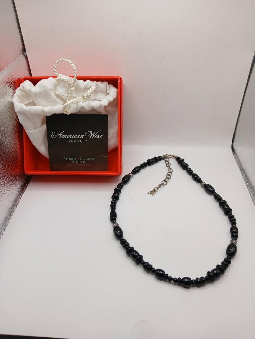American West Women's Black Bead Necklace